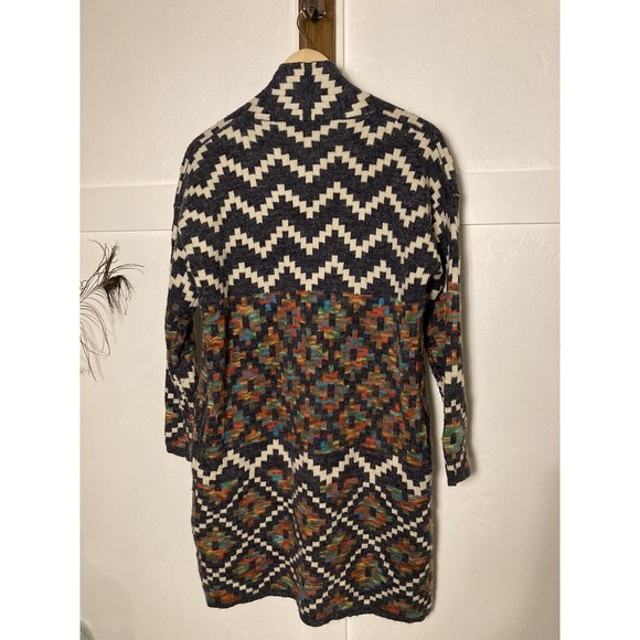 AZZ Women's Long Sleeve Aztec Print Cardigan Sweater Sz OS Southwestern Boho - Picture 4 of 10